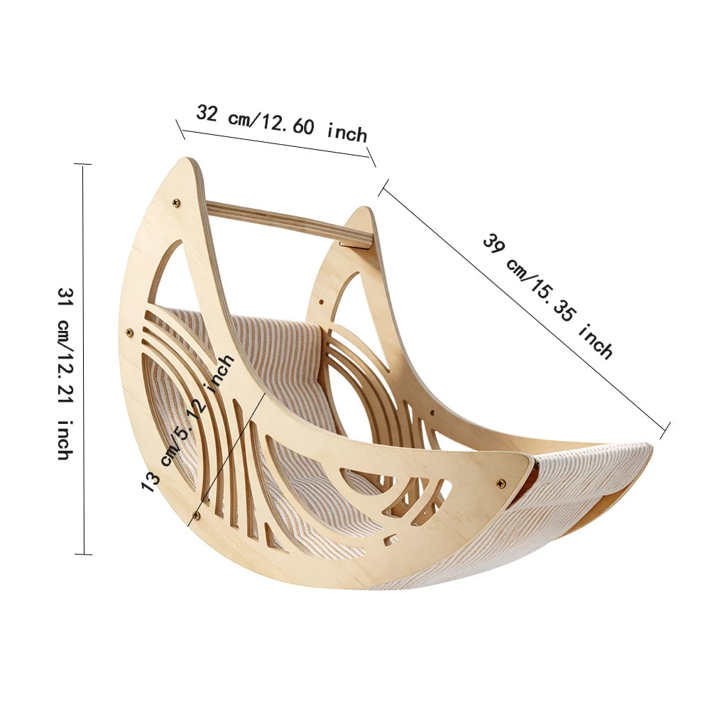 Dimensions du lit lune mural pour chat : 39 x 32 x 31 cm