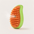 Brosse vapeur 3 en 1 verte pour chat et chien, picots souples en silicone