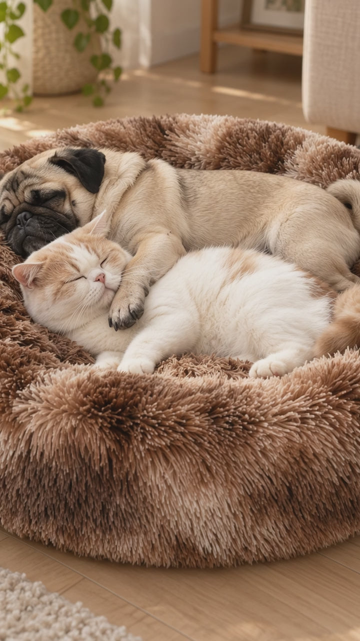 Coussin donut apaisant pour chien et chat